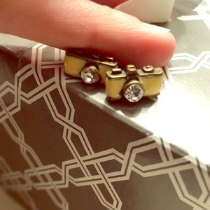 Rustic style camera earrings